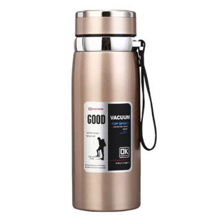 Garrafa Térmica Inox Dourada 800ml de Água Café com Infusor YDTECH