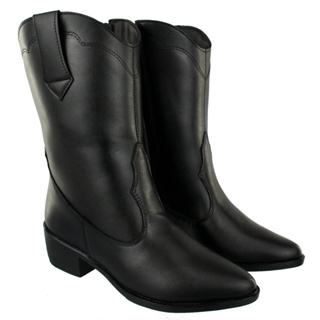Bota Feminina Texana Country Preta Moda Inverno 2023