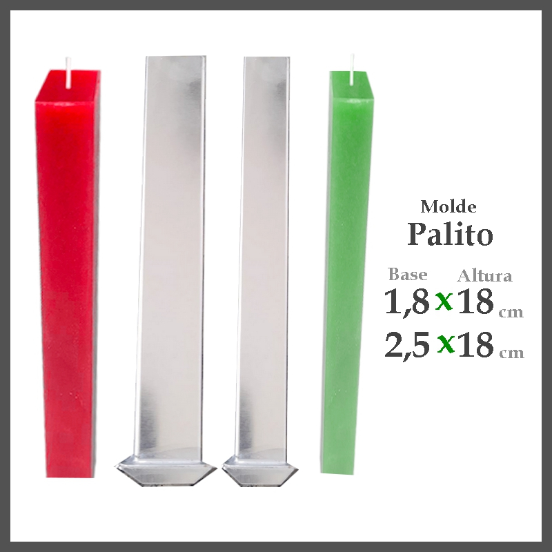2 Moldes P/ Velas Palito Quadrada 1,8 x 18 + 2,5 x 18 cm | Shopee Brasil