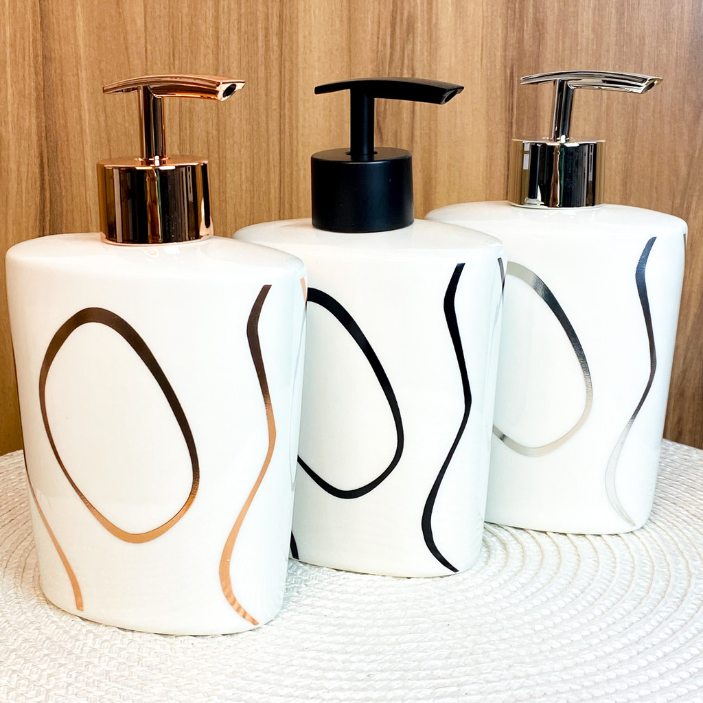 Porta Sabonete Líquido Dispenser de Porcelana/Cerâmica para Banheiro lavabo Decoração