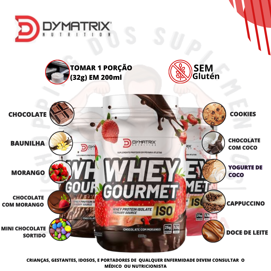 Whey Protein Gourmet Isolado 900g Dymatrix Shopee Brasil