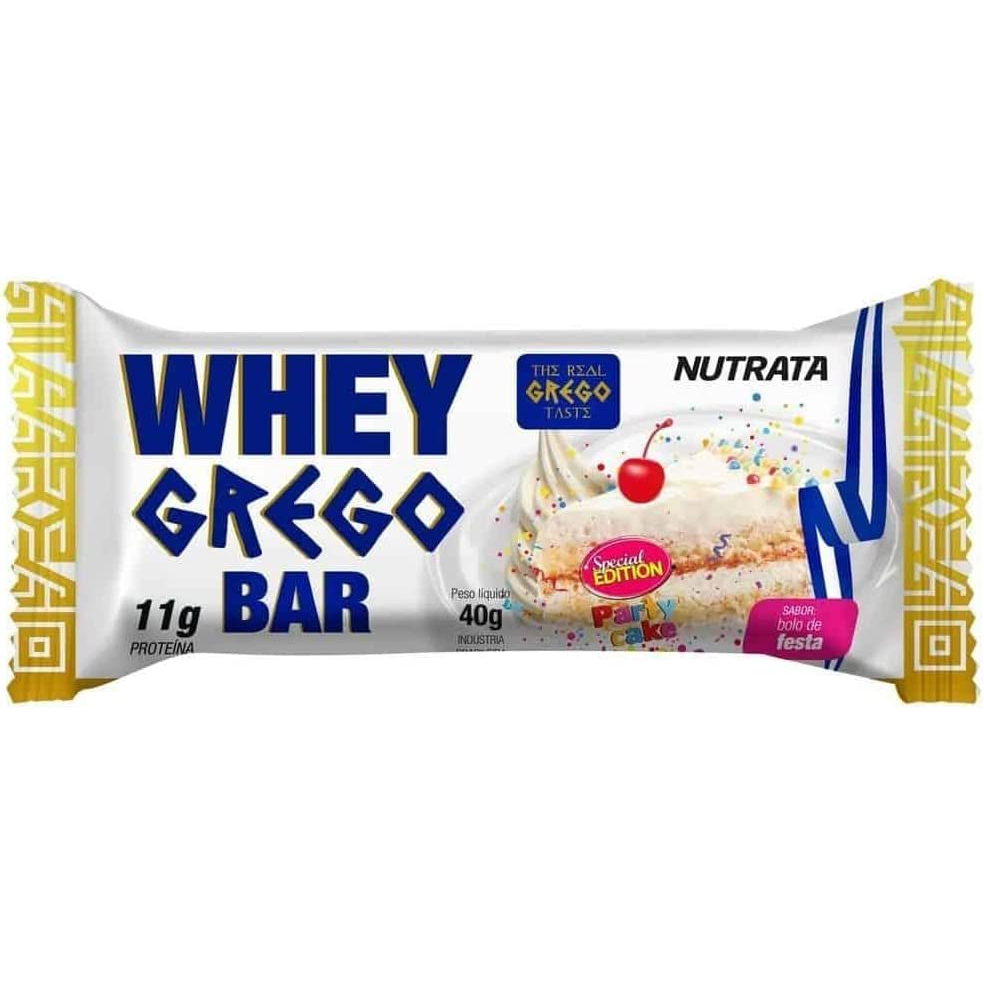 Whey Grego Bar, Sabor Bolo de Festa – 40 g Nutrata