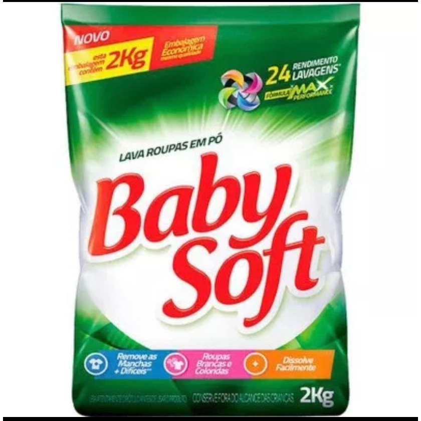 LAVA ROUPAS PO BABY SOFT 2KG - SACHE sabao em po detergente em pó ...