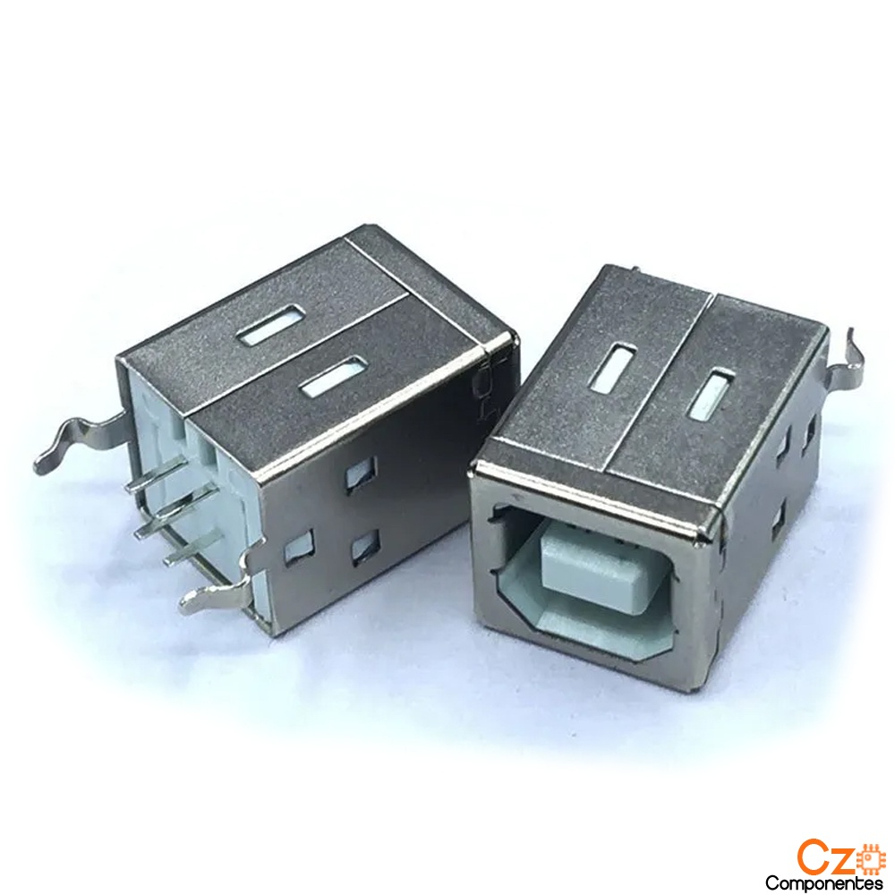 1 peça Conector Usb Tipo B Fêmea 180º - Impressoras Arduinos 4 pinos ...