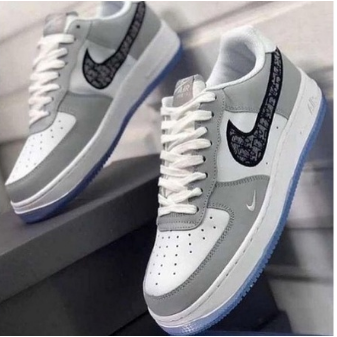 Novo Nike Tênis Dior Air Force Cinza Branco Azul Masculino Feminino!