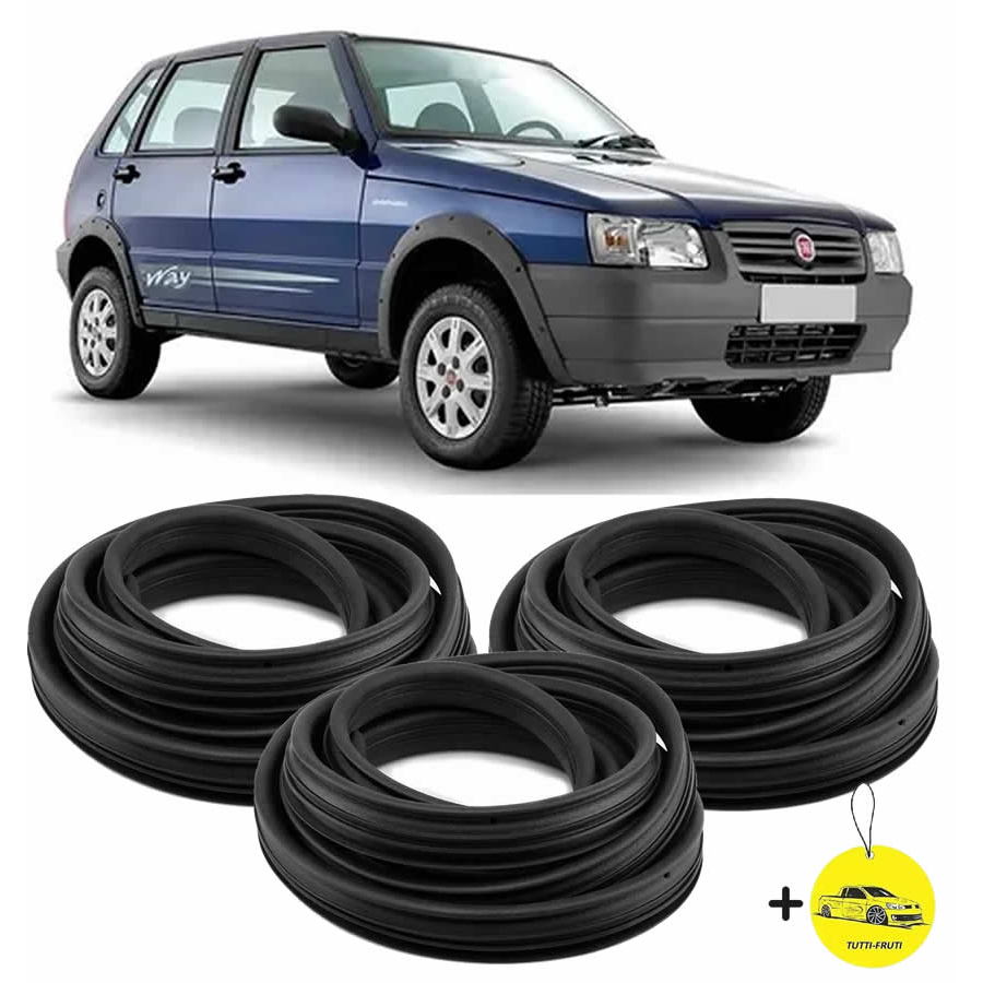Kit Borracha Vedação 2 Portas e Porta Malas Uno Premio Elba Modelo ...