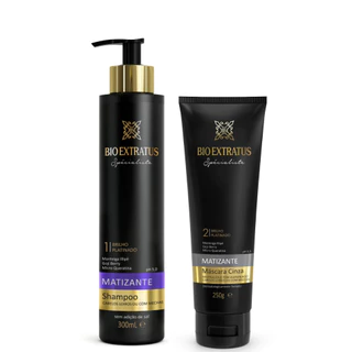 Shampoo 300mL + Máscara Matizante Cinza 250g Bio Extratus