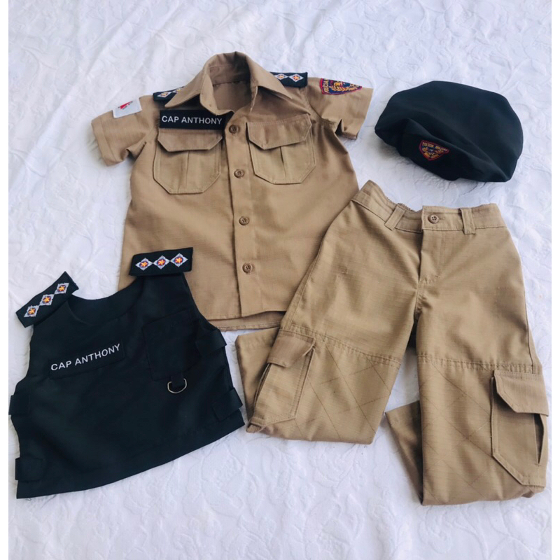 Conjunto Fantasia Infantil Policial em Poliéster + Brinde