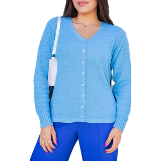 Blusa Feminina de Tricô inverno Casaco Cardigan