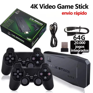 jogo Stick Video game Console 20000 / 20mil Jogos 64GB SEM FIO Retro Clássico 2.4G Dual Wireless Controlador Para PS1/GBA24 HD 4K TV