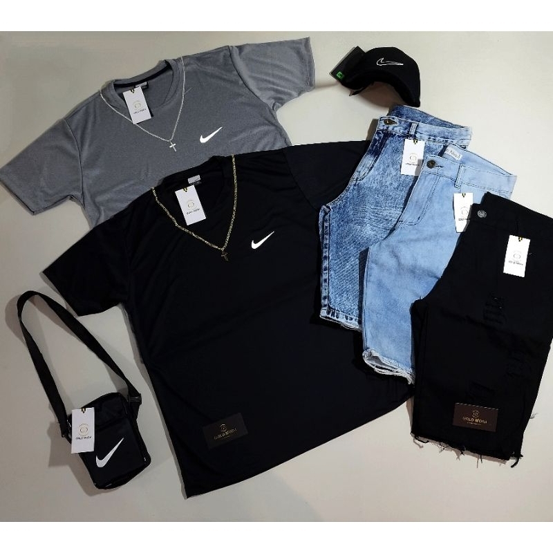 CONJUNTO REFLETIVO ( CAMISA E BERMUDA ) CAMISA DRI-FIT + BERMUDA JEANS