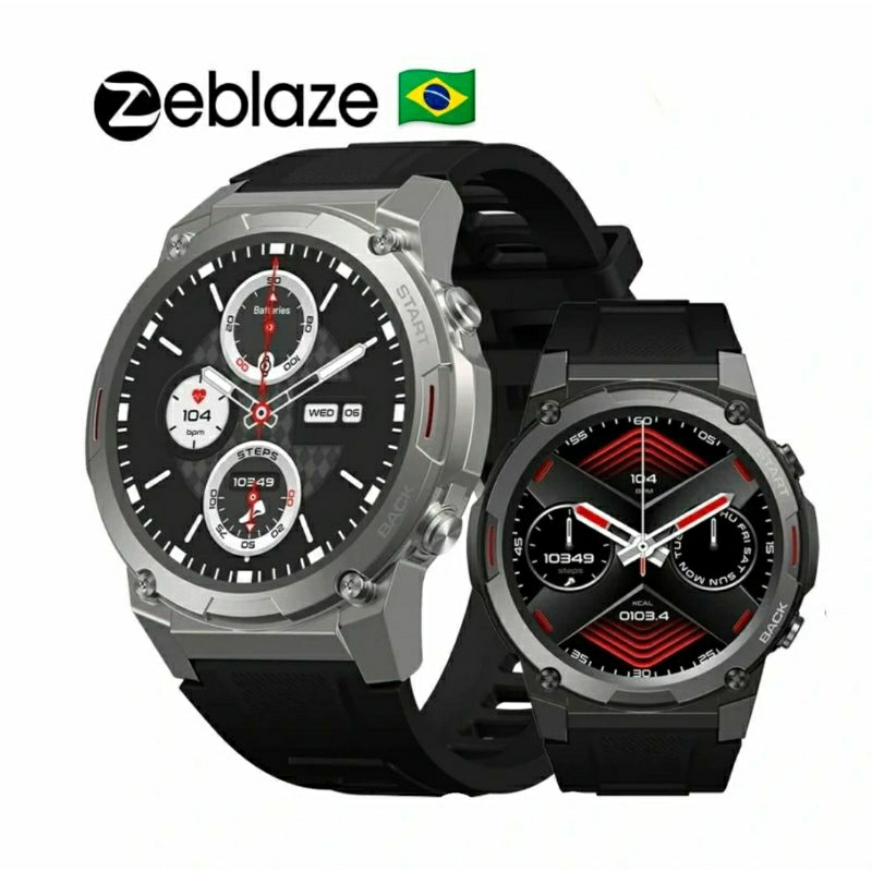 Zeblaze Vibe 7 PRO Original 1.43 Tela AMOLED Gorila Glass 3 Com Certificado Militar À Prova D'água