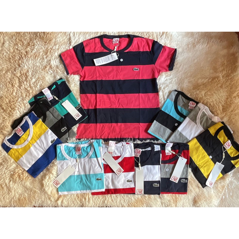 Camiseta Feminina Babylook Peruana Listrado Lacoste Shopee Brasil