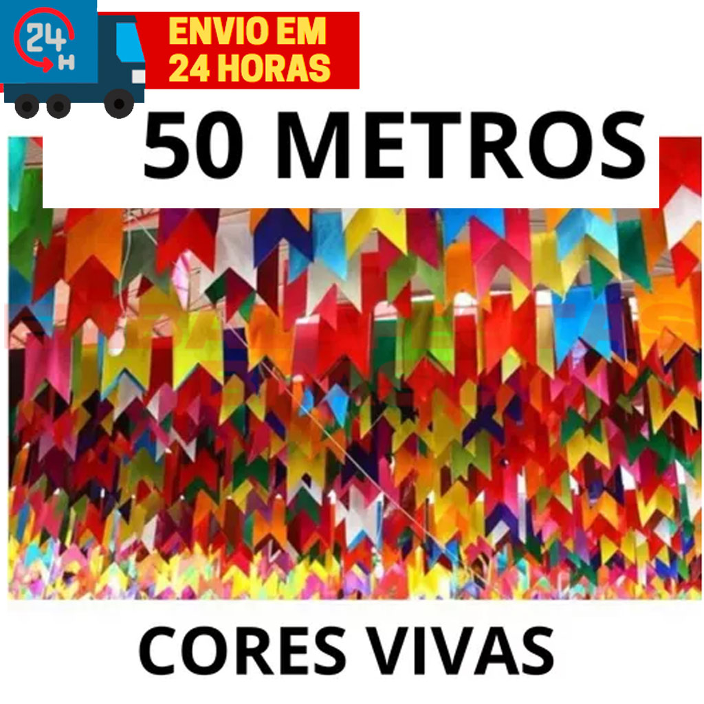 50 Metros Bandeirinha Seda Festa Junina Decoração São João