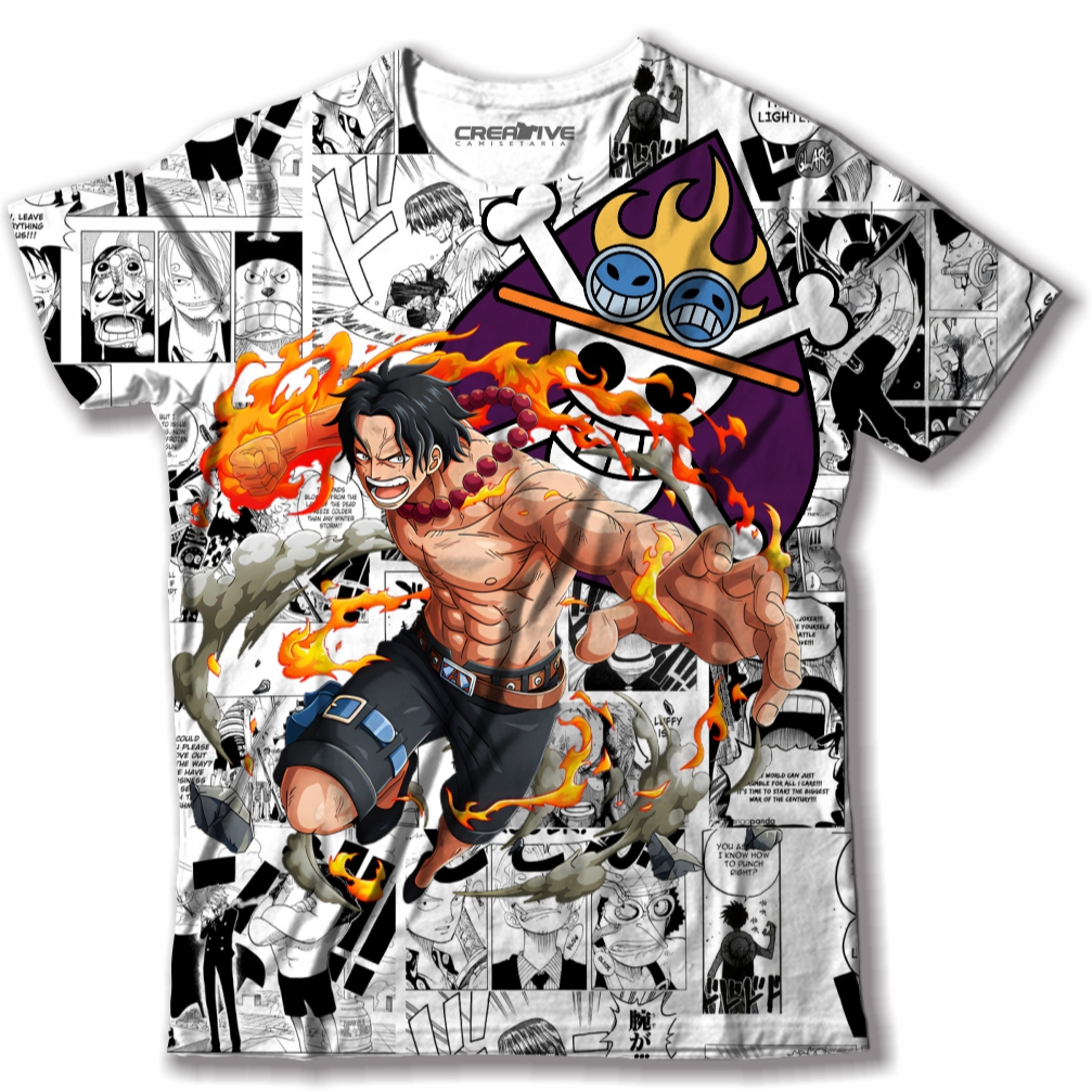 Camisa Camiseta Impressão 3D Full One Piece Anime Irmãos