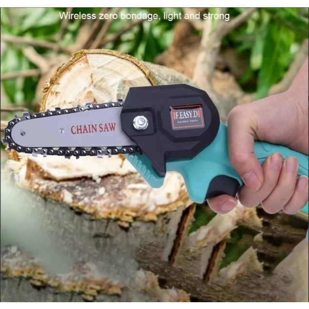 Mini-Serra Elétrica, Motosserra, 4 Polegadas 24v, Chainsaw.