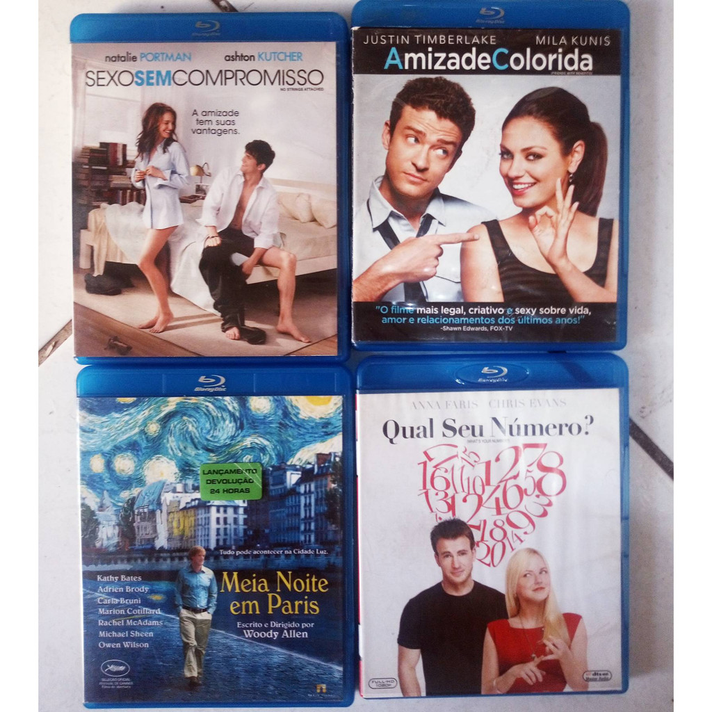 Kit 4 filmes Blu-ray - Sexo Sem Compromisso, Amizade Colorida, Qual Seu  Número e Meia Noite em Paris – Lote Bluray - Escorrega o Preço