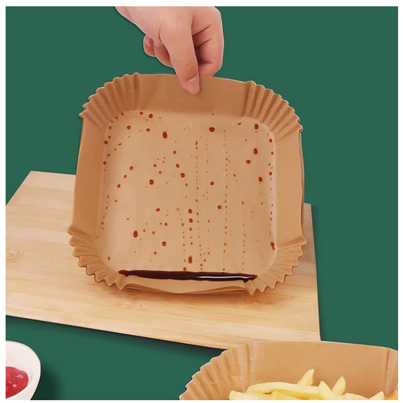 Forma De Papel Descartável Air Fryer Antiaderente Para Cozimento 50 Unidades