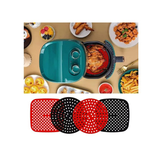 Tapete Protetor Silicone Para Air Fryer Fritadeira Universal Não Gruda - Redondo / Quadrado
