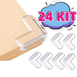 kit 24 Protetores De Quina Silicone Redondo Para Crianças E Bebes Proteção Promoção em Oferta na Shopee