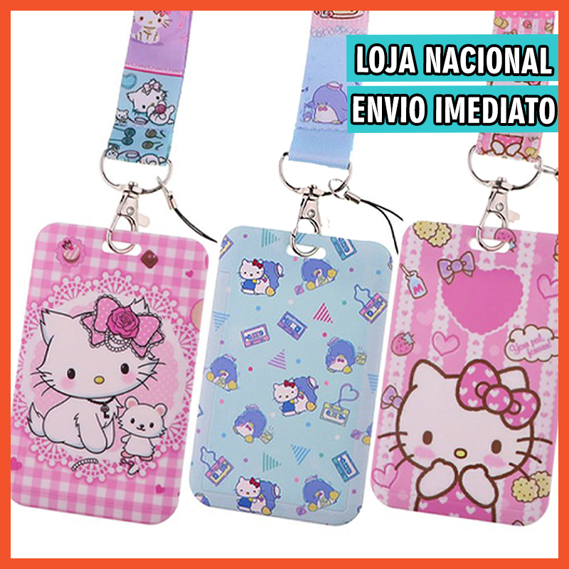 Hello Kitty - Sanrio - Chaveiro com Cordão e Porta Crachá