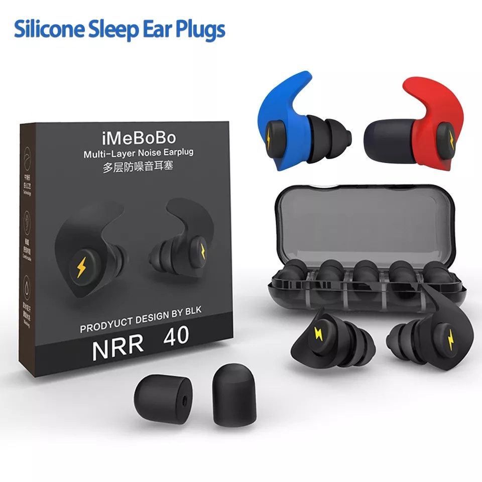 Protetor tampão de Ouvido Auricular Abafador Para Dormir de Silicone Para Estudar Ler 40 decibeis