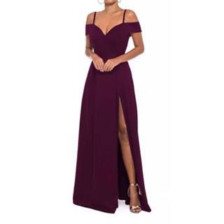 Vestido Madrinha Casamentos Com Fenda Alca