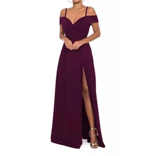 Vestido Madrinha Casamentos Com Fenda Alca