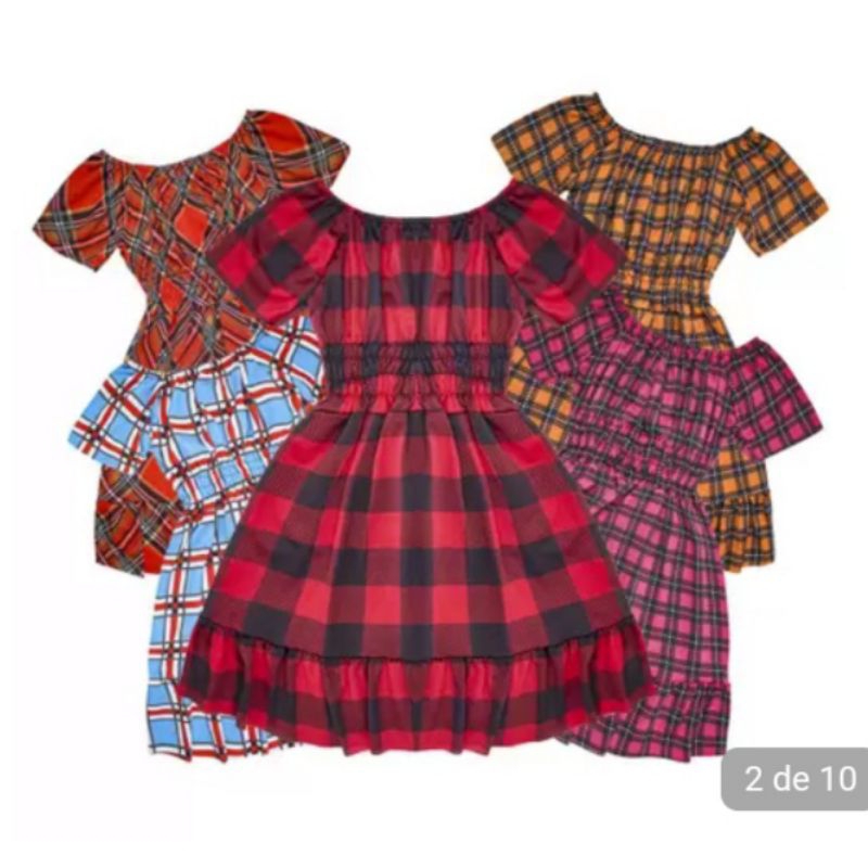 Vestido de quadrilha para best sale menina de 10 anos