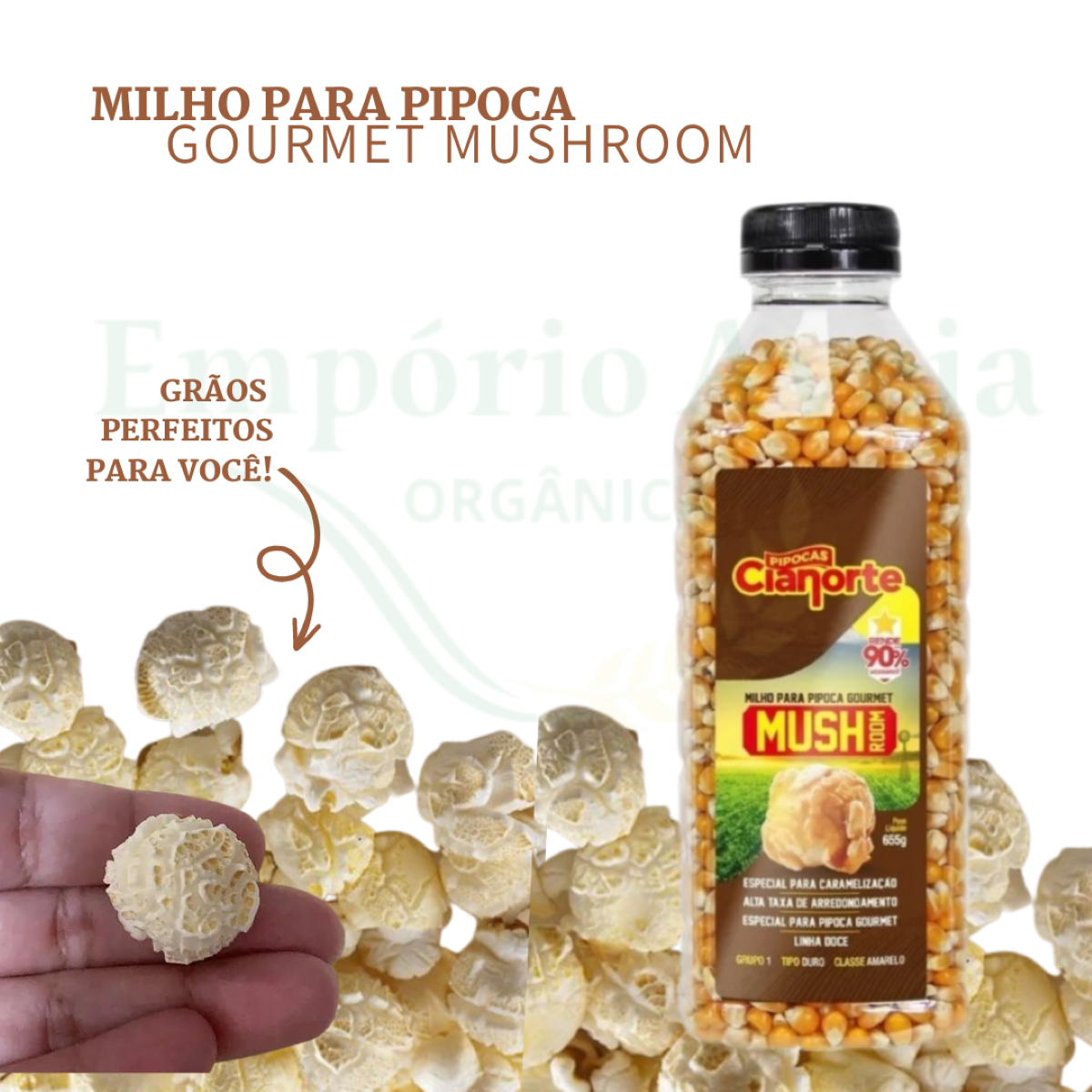 Milho para Pipoca Gourmet tipo Mushroom 655g CiaNorte Balde de Pipoca ...