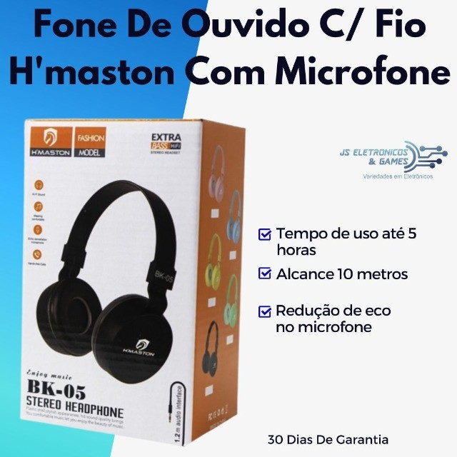 Fone De Ouvido Stereo Headset Enjoy Earphone P2 com Fio