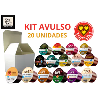 Cápsulas 3 Corações Kit Avulso 20 Unidades - Sabores Sortidos