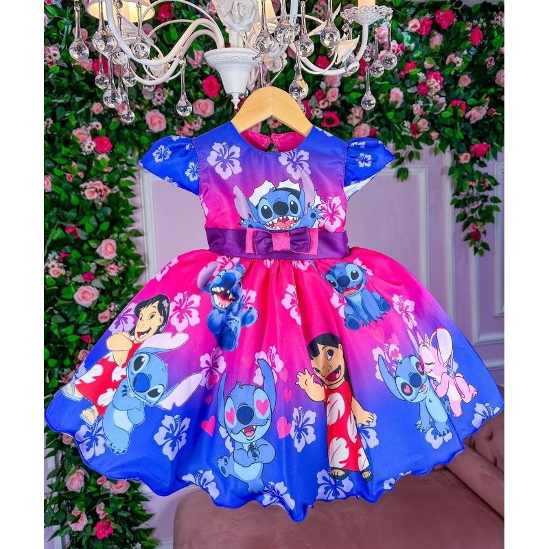 Vestido Stitch Infantil. | Shopee Brasil