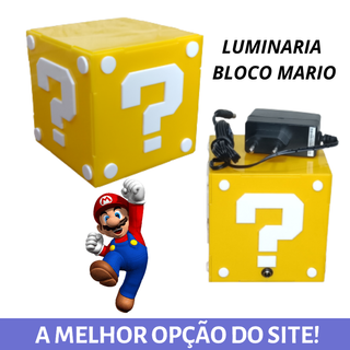 almofada lucky block cubo gigante interrogação super mario games