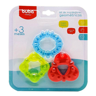 Kit Mordedores Geométricos 3 UN Com Água - Buba