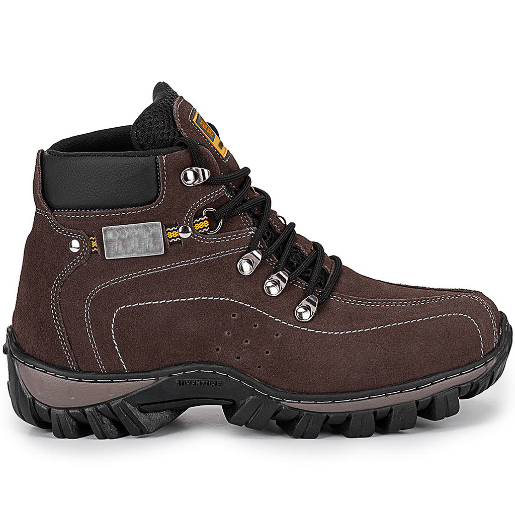 Bota Caterpillar Original Masculina palmilha a Gel Couro Marrom Impermeável  Confortável impermeável.