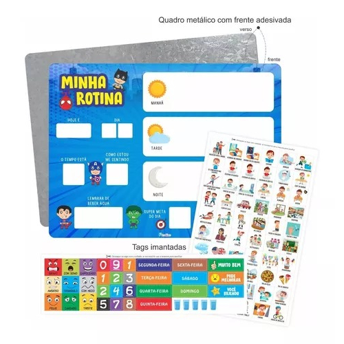 Jogo Infantil Minha Rotina Quadro Magnético 40 Pcs Nig 0466