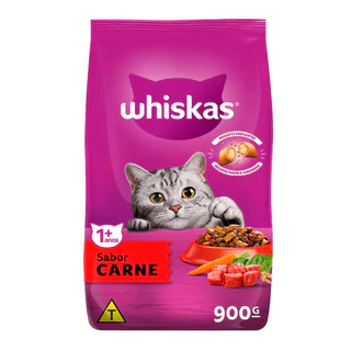 Ração Whiskas Para Gatos Adultos Sabor Carne 900g
