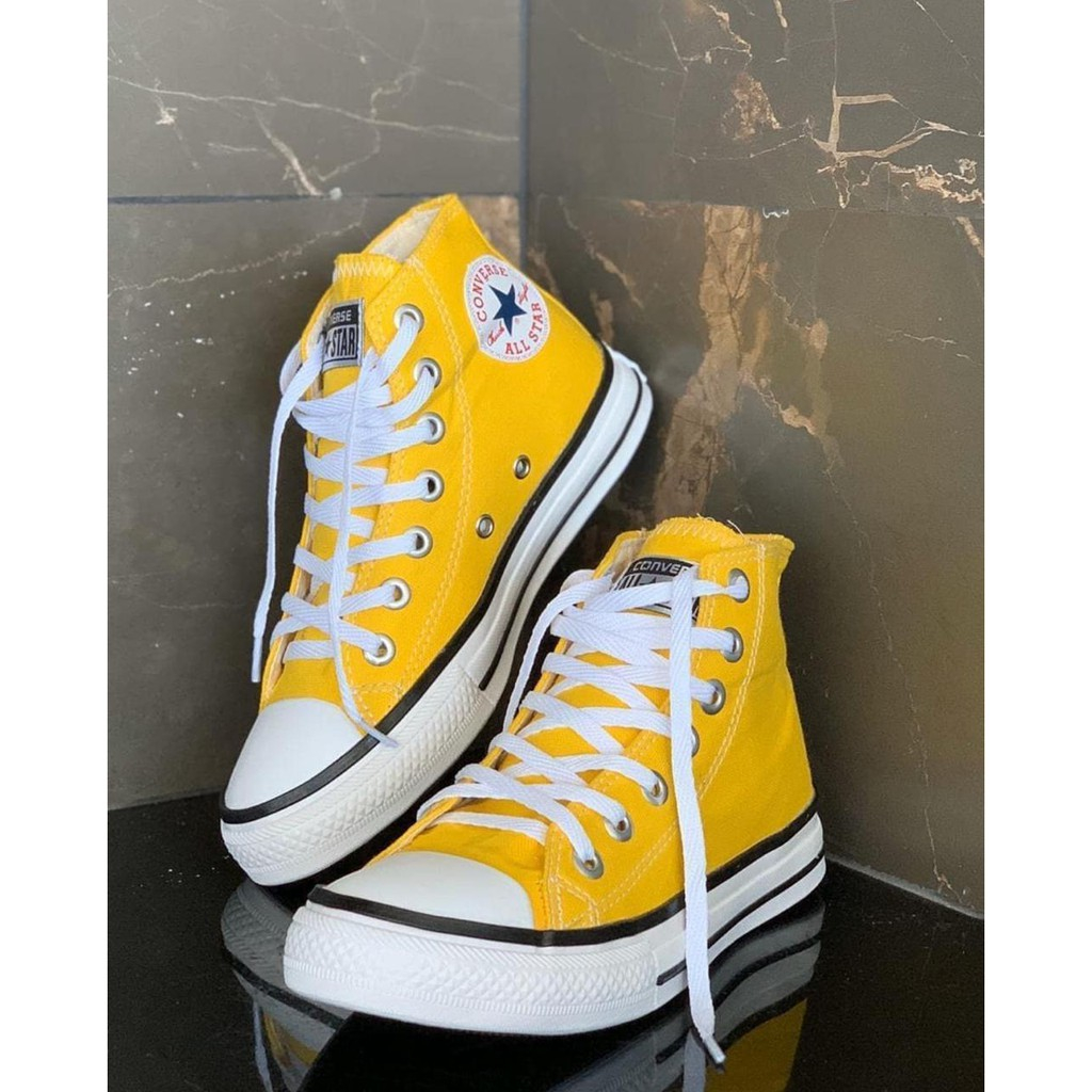 All star amarelo cano best sale alto masculino