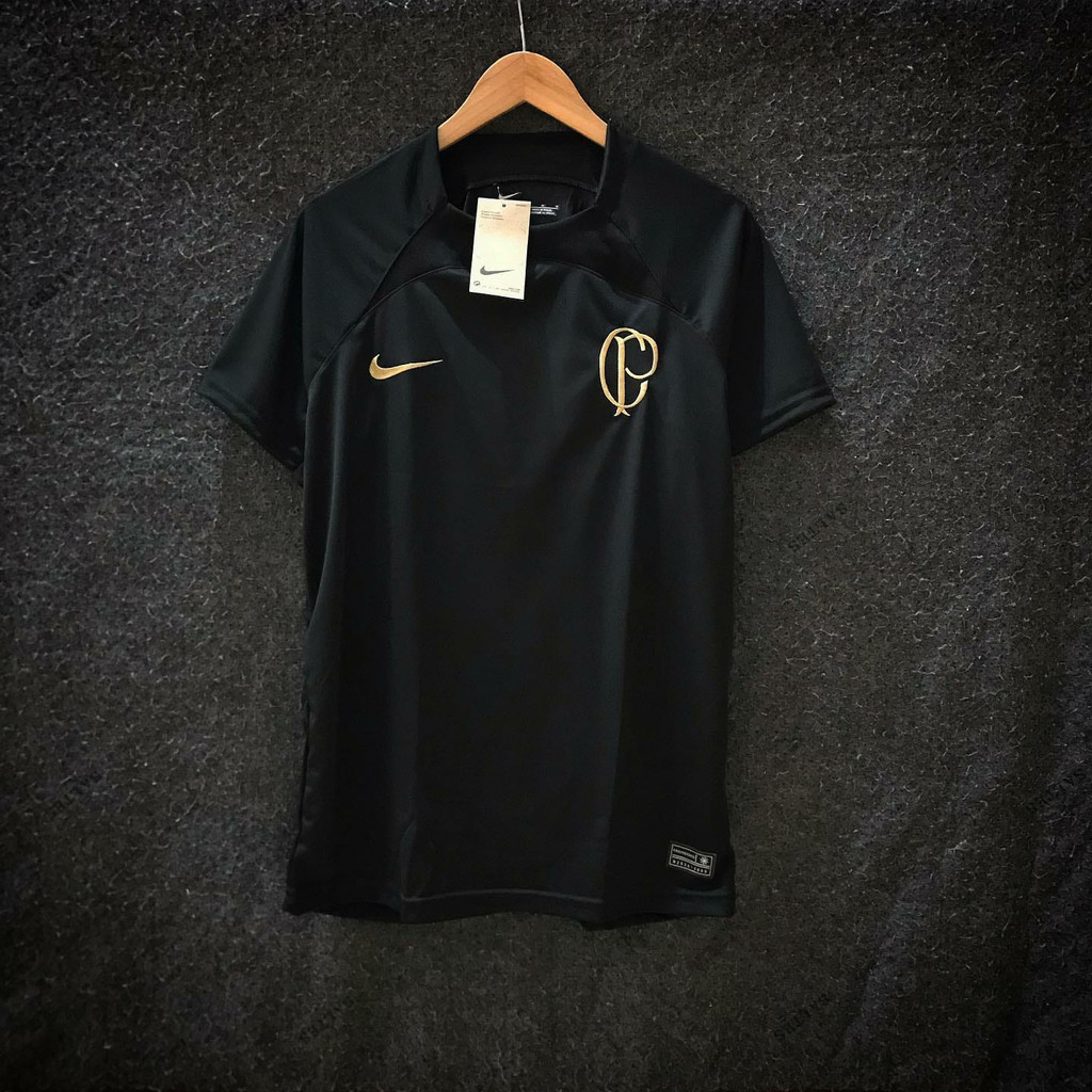 Camisa Corinthians Preta Treino 2023 Masculina | Shopee Brasil