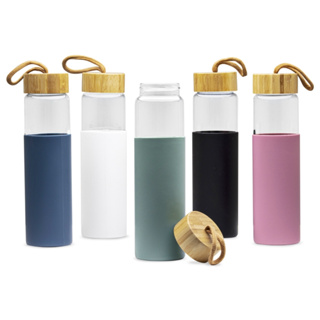 Garrafa em Vidro Borossilicato 750ml com Luva de silicone, garrafa de água, lazer, cozinha