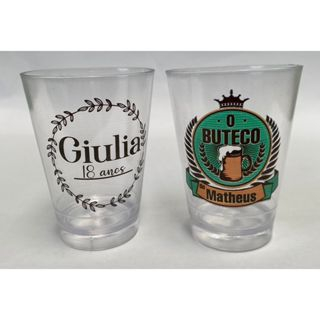 Kit 30 Copos dose 50ml acrílico Personalizado shot tequila