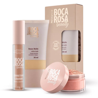 Kit Base Boca Rosa + Pó Solto Mármore e Corretivo **Escolher a cor do corretivo pelo chat**