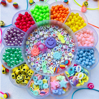 Kit Miçangas Infantil Maleta Estojo 1850 Peças para Montar Bijuterias Pulseiras Colares Coloridos Diversão Garantida