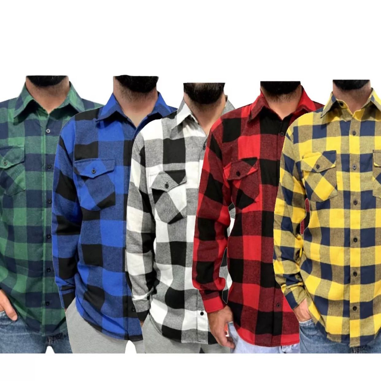 Camisa Masculina Xadrez Flanelada blusa de manga longa Grosso