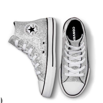 Tenis All Star Converse Cano Alto Brilho Ct2564 Prata - Loja de