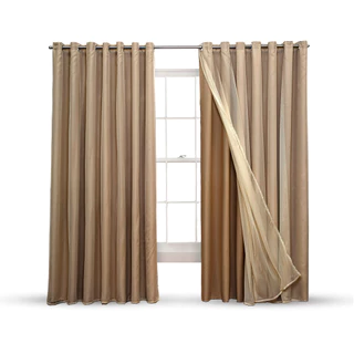 Cortina Voil Com Forro Blackout Tecido 5,00 X 2,50 Corta Luz para decoração de quarto e sala