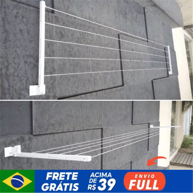 Varal Retrátil de parede extensível