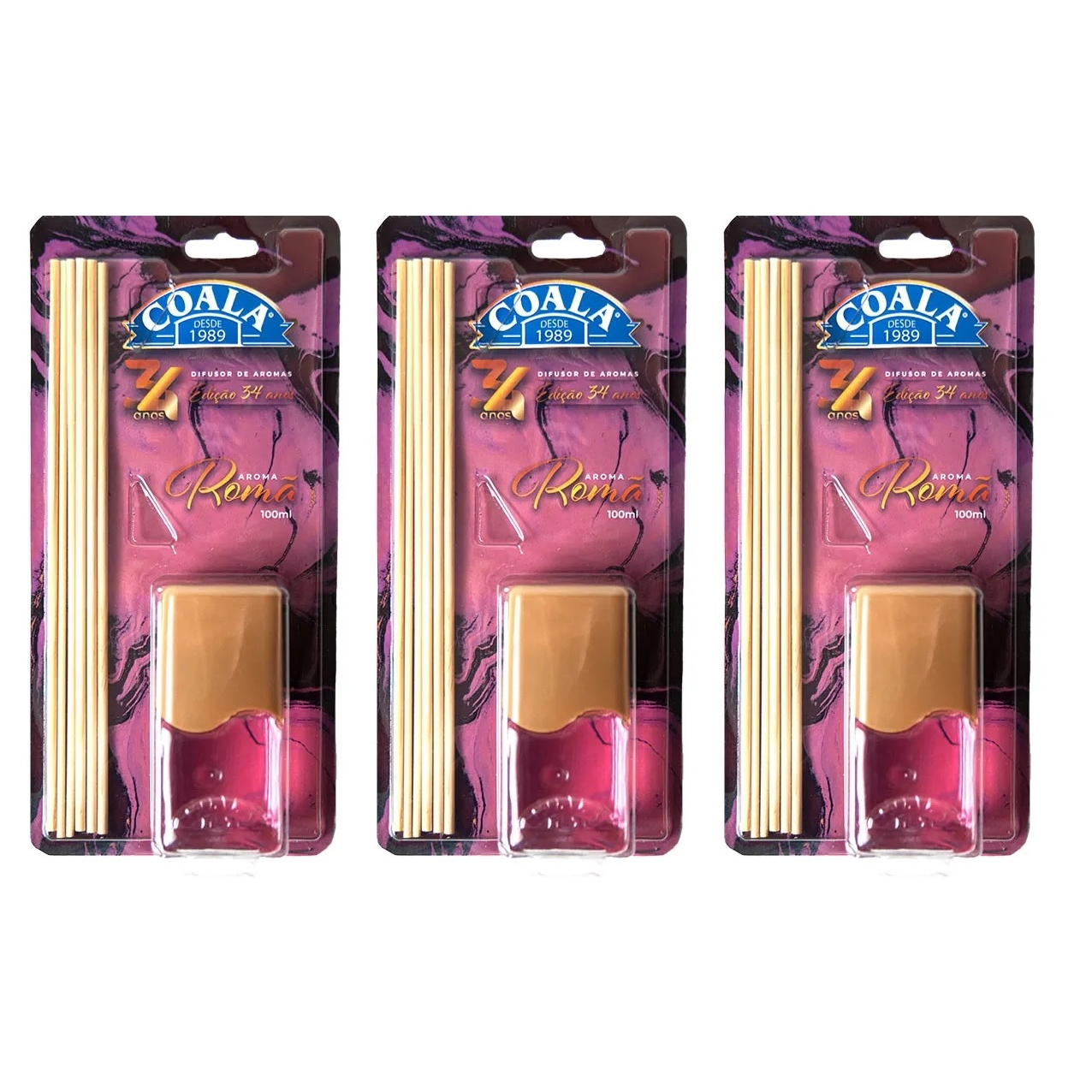 Kit 3 Difusor de Aromas Coala 100ML - Romã | Shopee Brasil