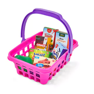 Kit Cozinha Infantil Cesta Supermercado Brinquedo + Frutas